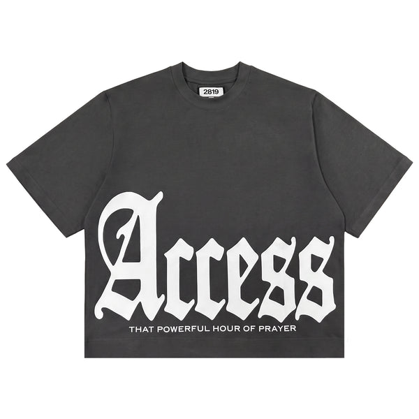 Access Old English Tee - Charcoal