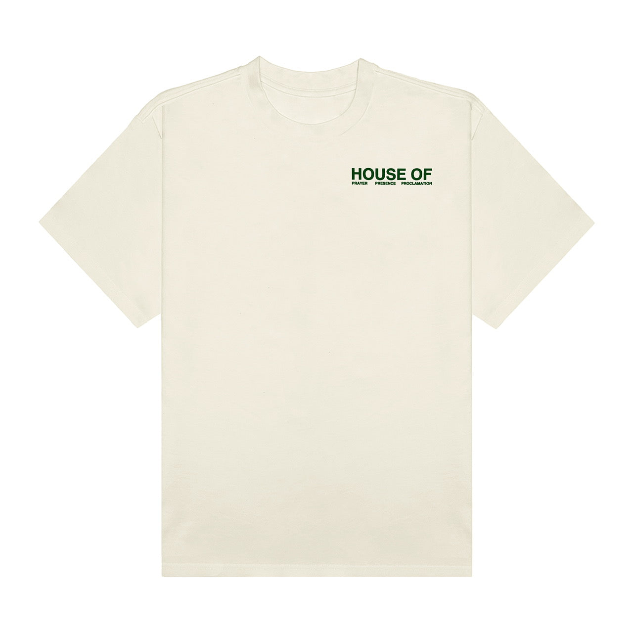 House Of Prayer Tee - Cream/Forest