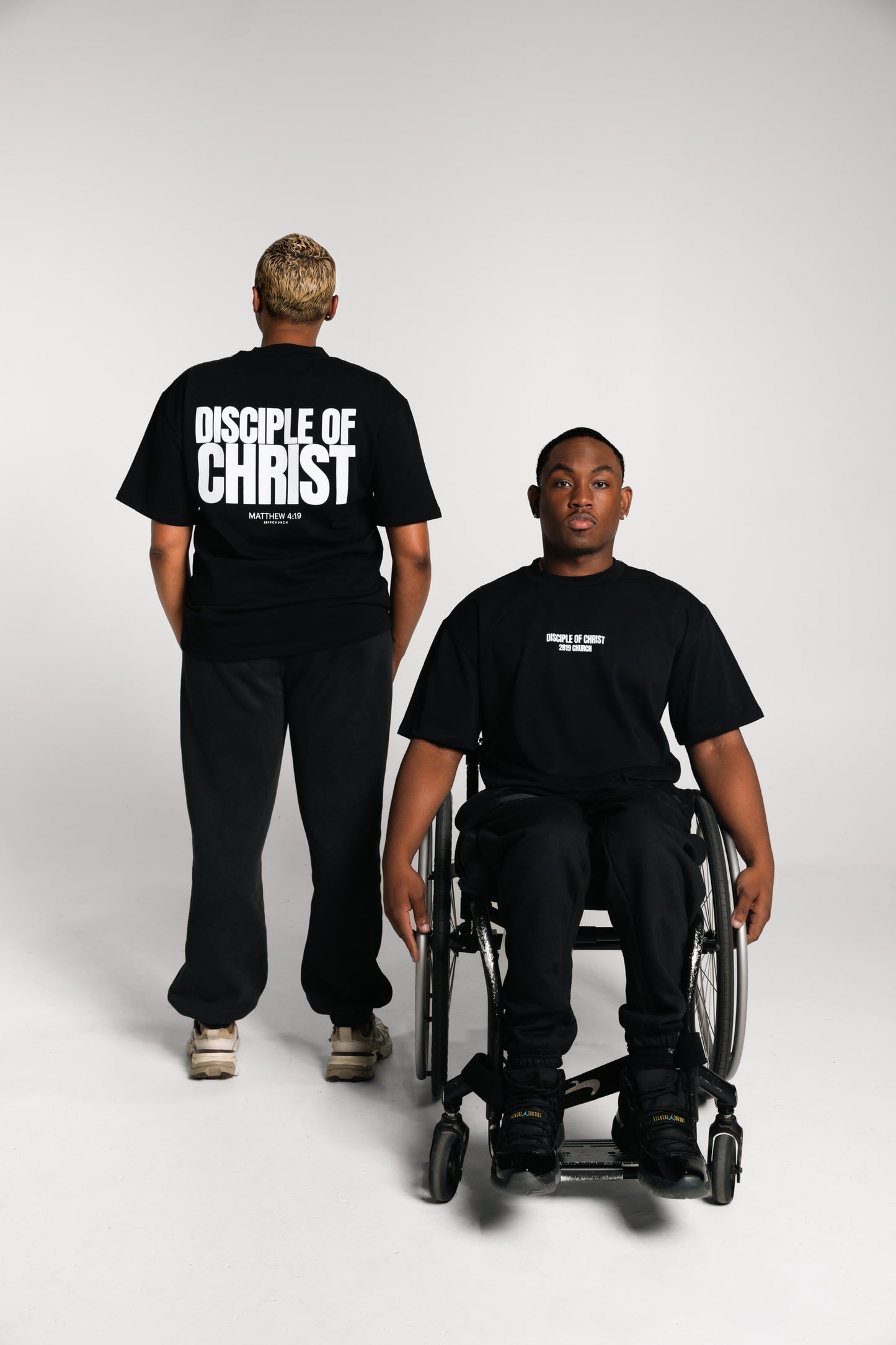 Disciple of Christ Black Tee - Black/White