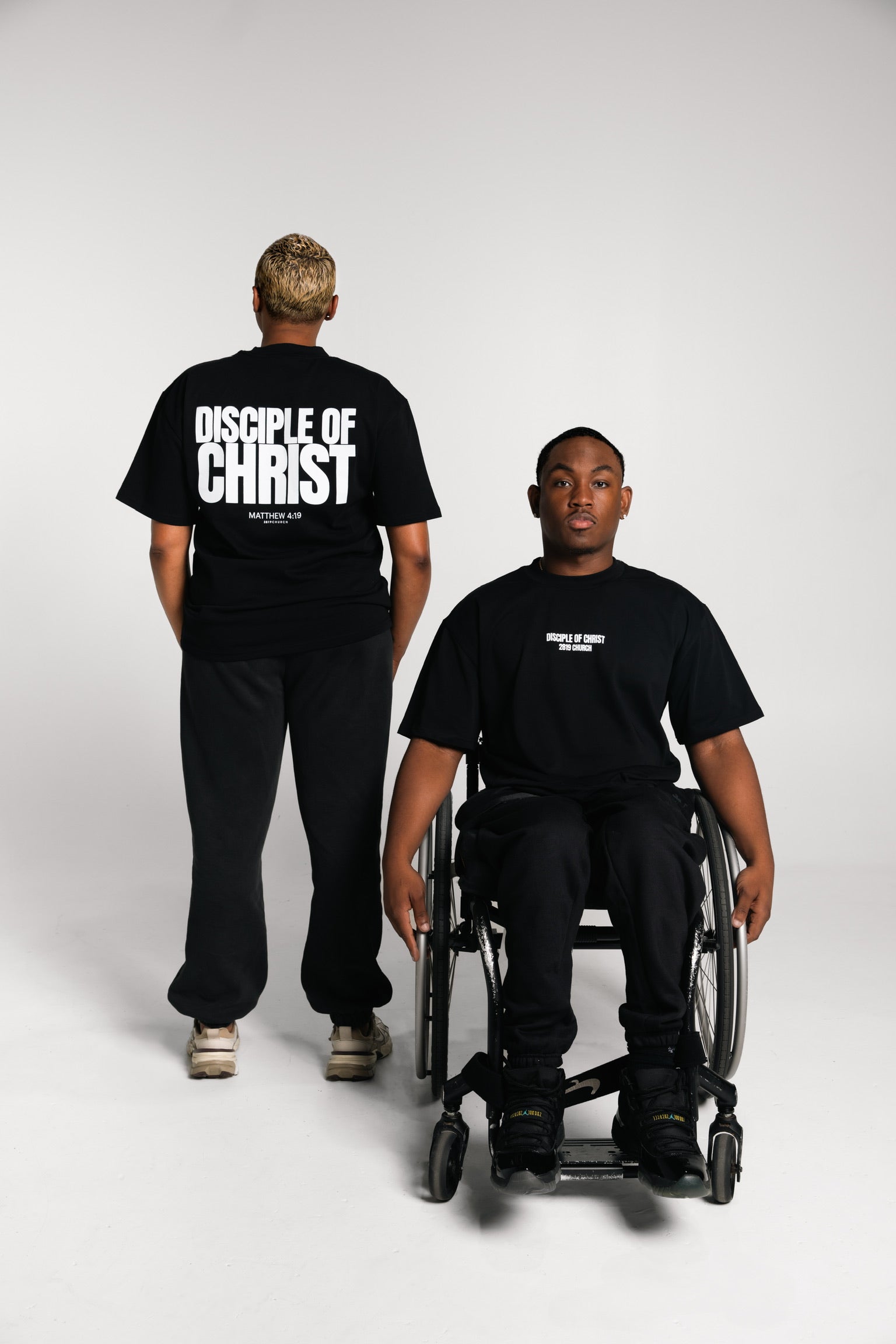 Disciple of Christ Black Tee - Black/White