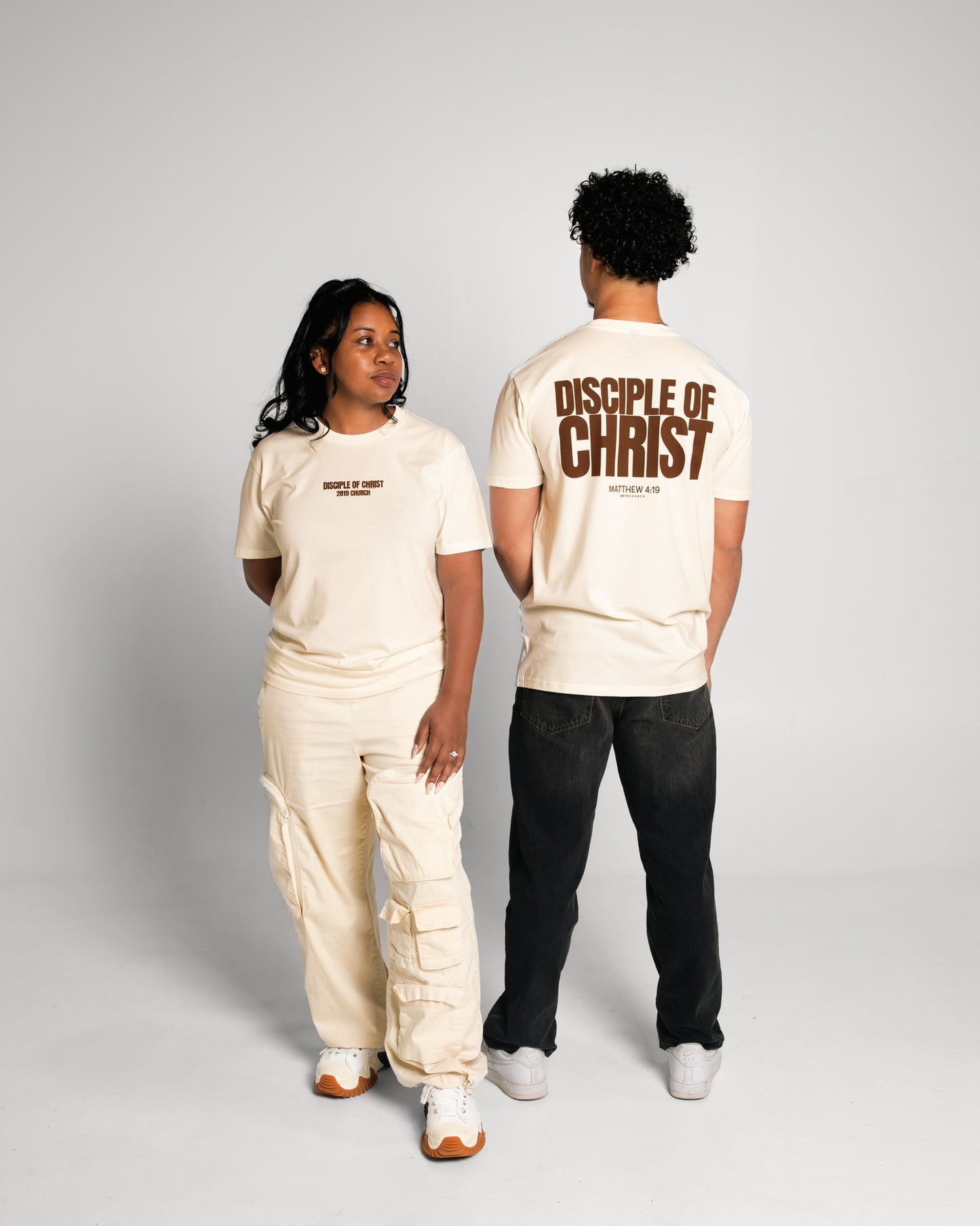 Disciple of Christ Tee - Cream/Brown