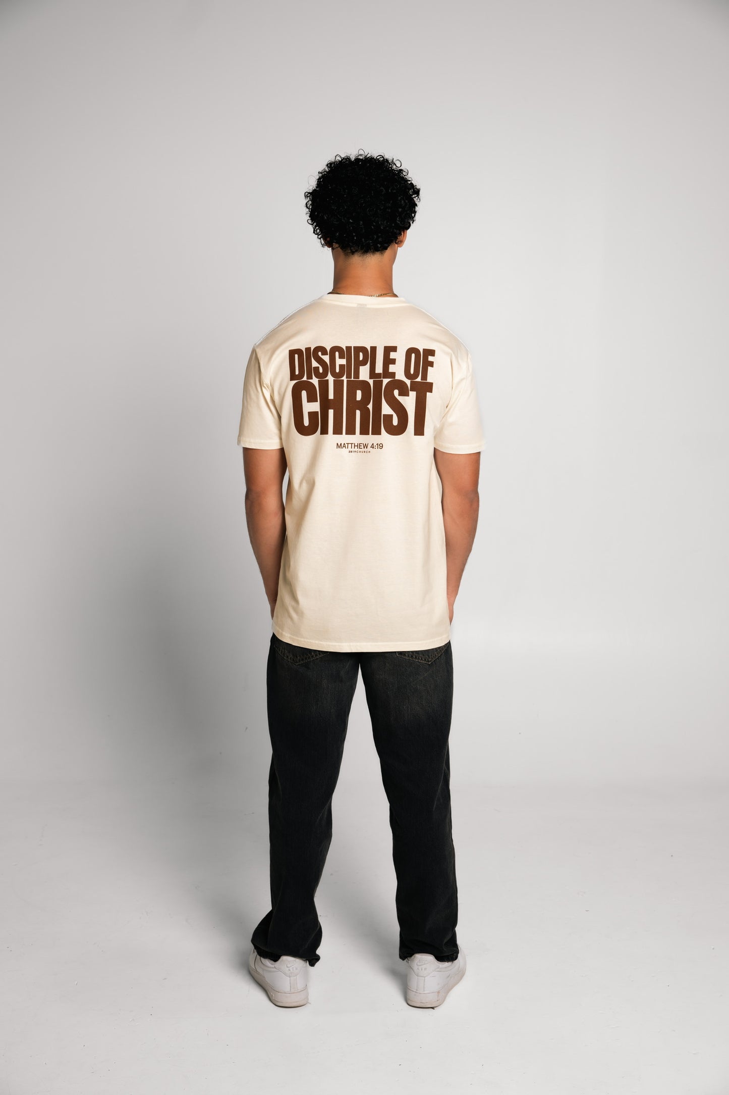 Disciple of Christ Tee - Cream/Brown
