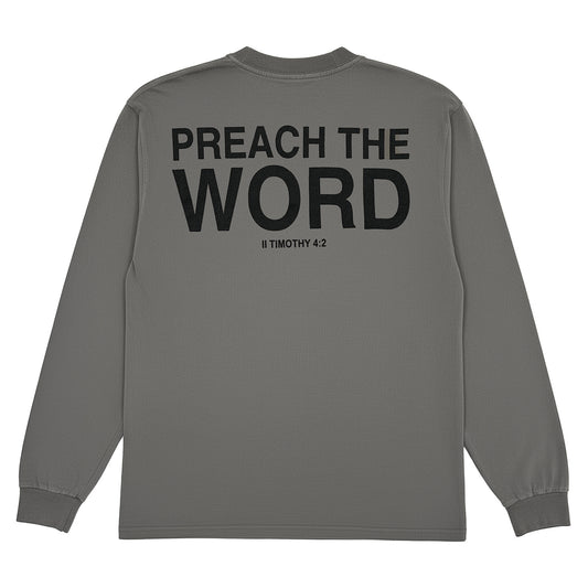 Preach The Word Long Sleeve - Gray/Black