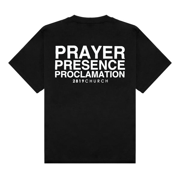 House of Prayer black tee with a clean front graphic