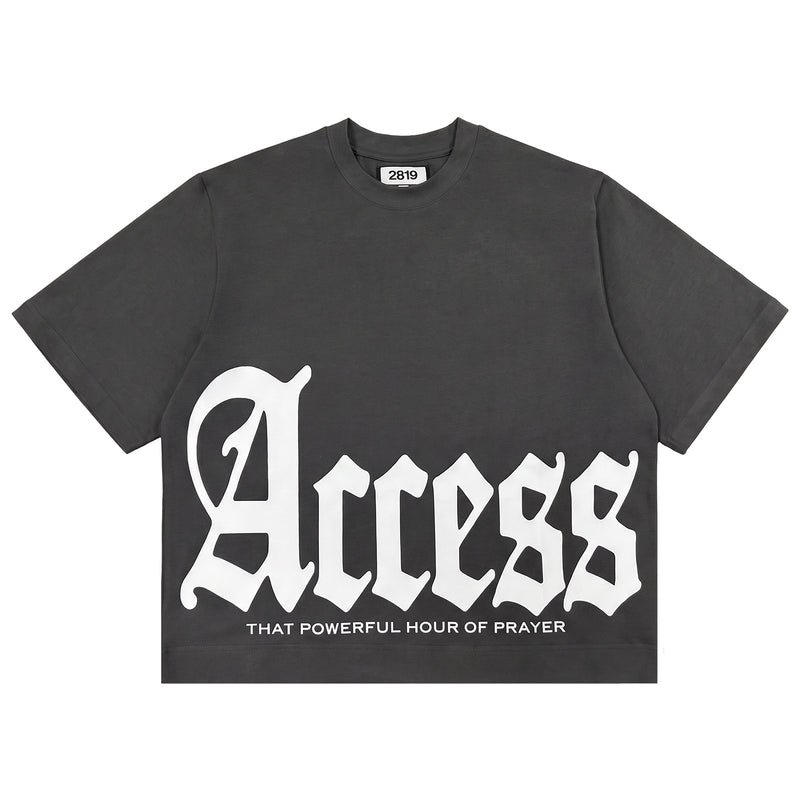 Access Old English Tee - Charcoal