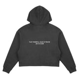 Access Old English Crop Hoodie - Charcoal