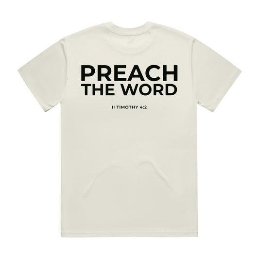 Preach The Word Tee - Cream/Black