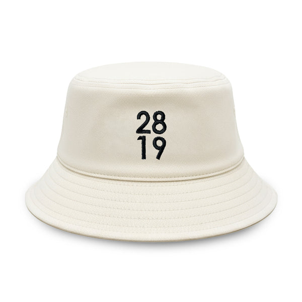 2819 Stacked Embroidered Bucket Hat Ecru
