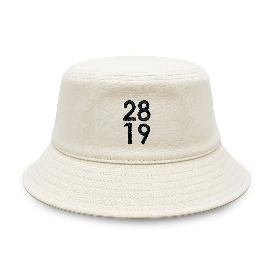 2819 Stacked Embroidered Bucket Hat Ecru