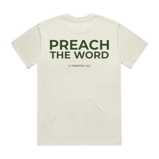 Preach The Word Tee - Cream/Forest