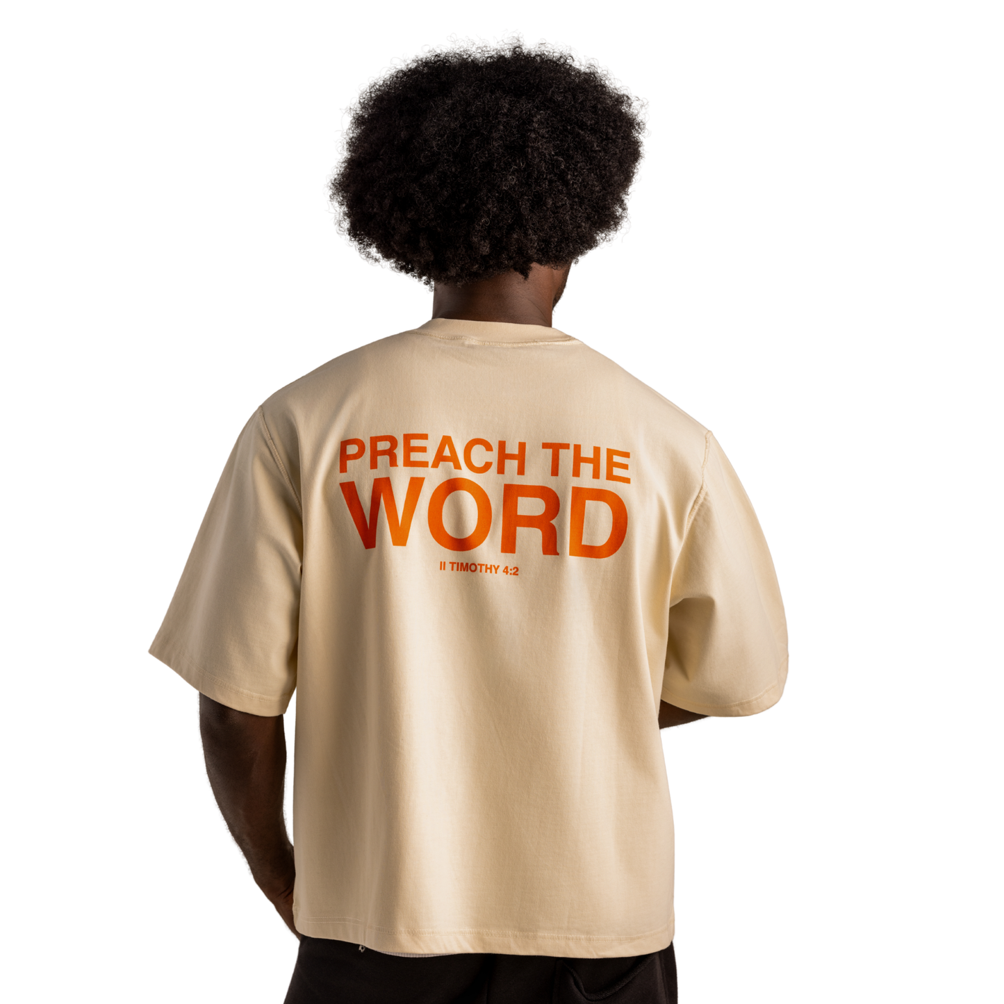 Preach The Word Tee - Cream/Orange