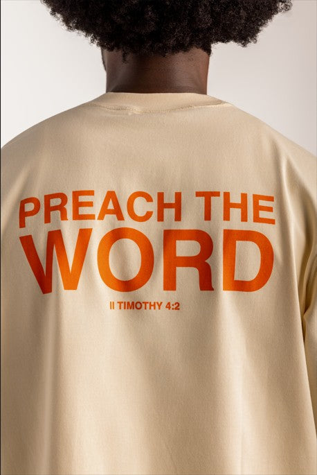 Preach The Word Tee - Cream/Orange