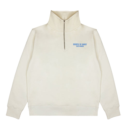 Disciple of Christ Quarter Zip - Cream/Spring Blue