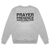 House of Prayer gray crewneck with a brushed interior
