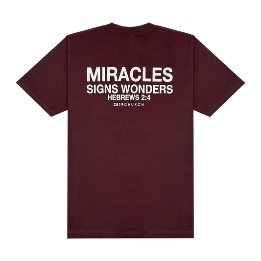 House of Miracles Burgundy Tee