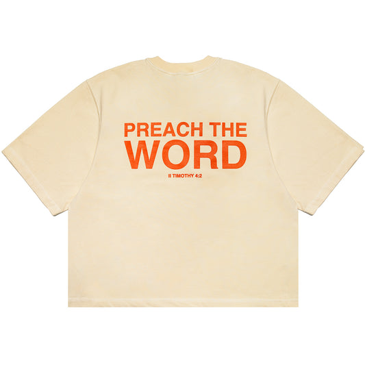 Preach The Word Tee - Cream/Orange