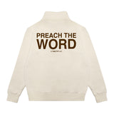 Preach The Word Quarter Zip - Cream/Brown