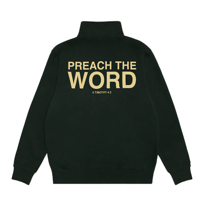 Preach The Word Quarter Zip - Pine/Cream